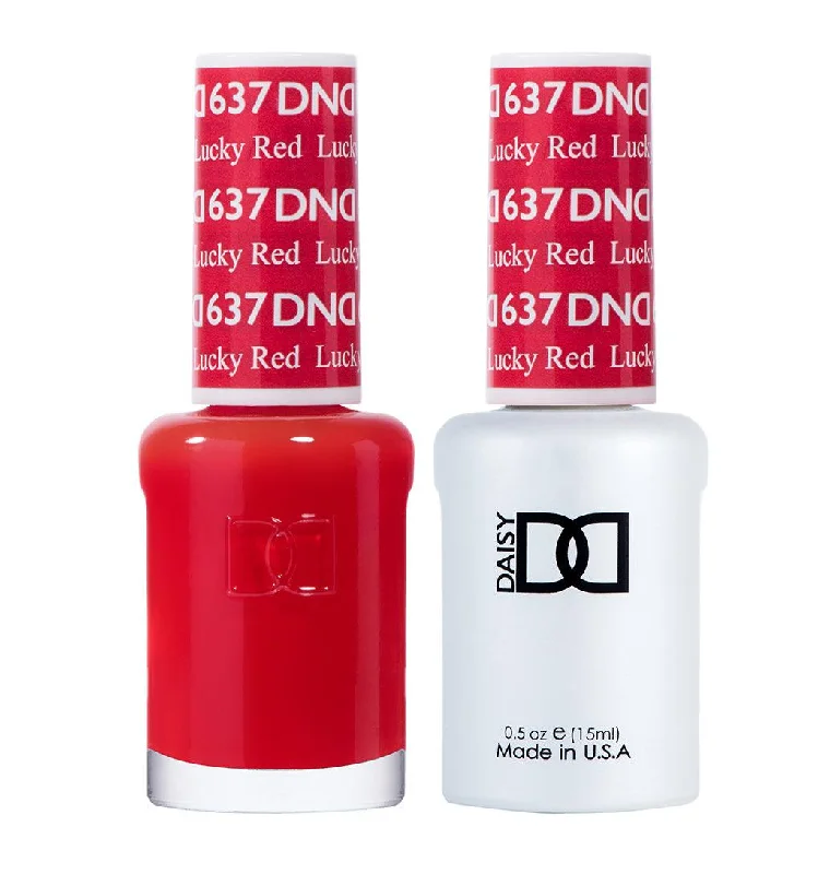 nail polish slick wax-Dnd Gel 637 Lucky Red