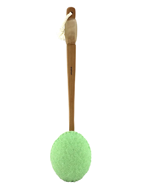 Exfoliating Body Sponge on Wooden Handle Cotton Rope