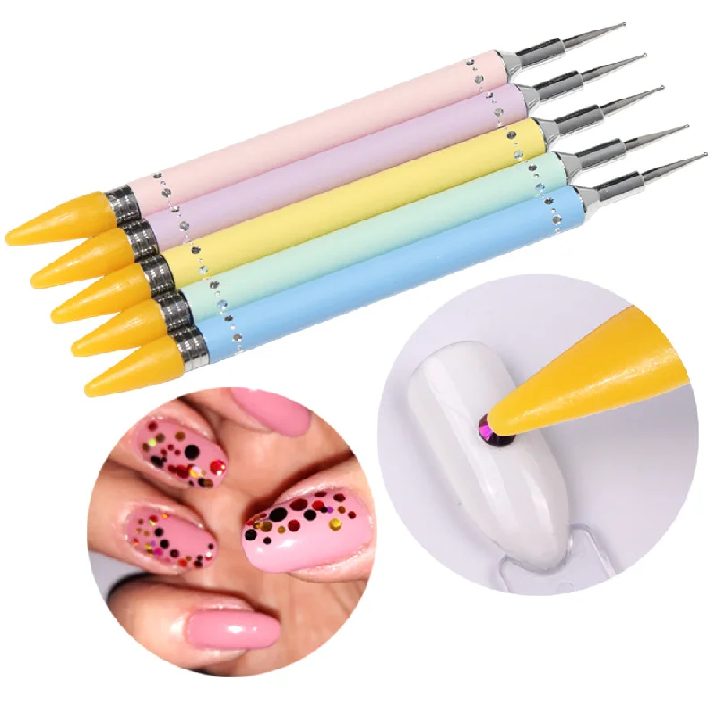 Dual Ended Dotting Pen Rhinestones Picker Wax Nail Art Tool 1284