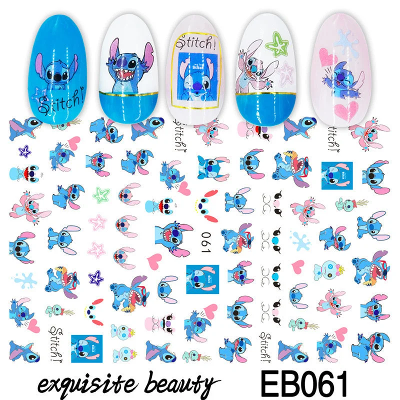 Wholesale Private Label Cartoon Children Gitter Nail Art Sticker Nail Sticker For Kids EB049-064