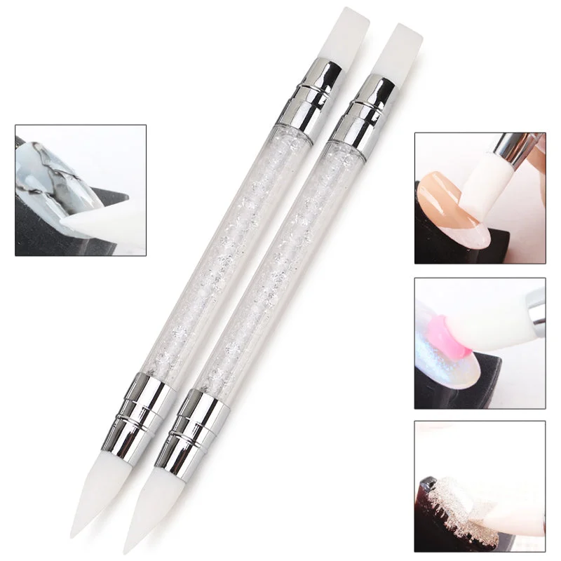 Dual-ended Nail Art Silicone Sculpture Pen Brush 0688