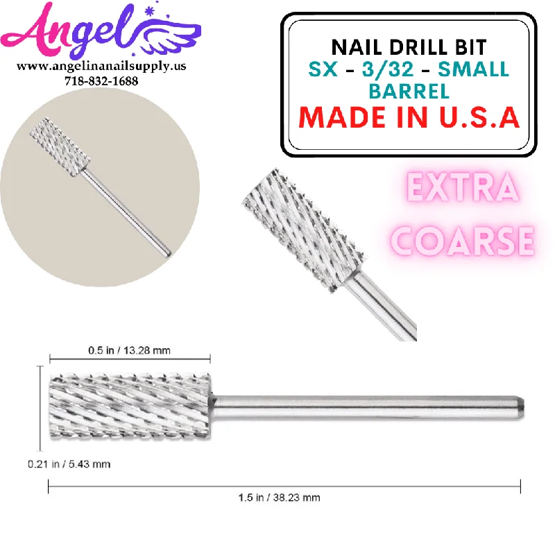 nail polish wet mop-Nail Drill Bit - SX - 3/32 - Small Barrel