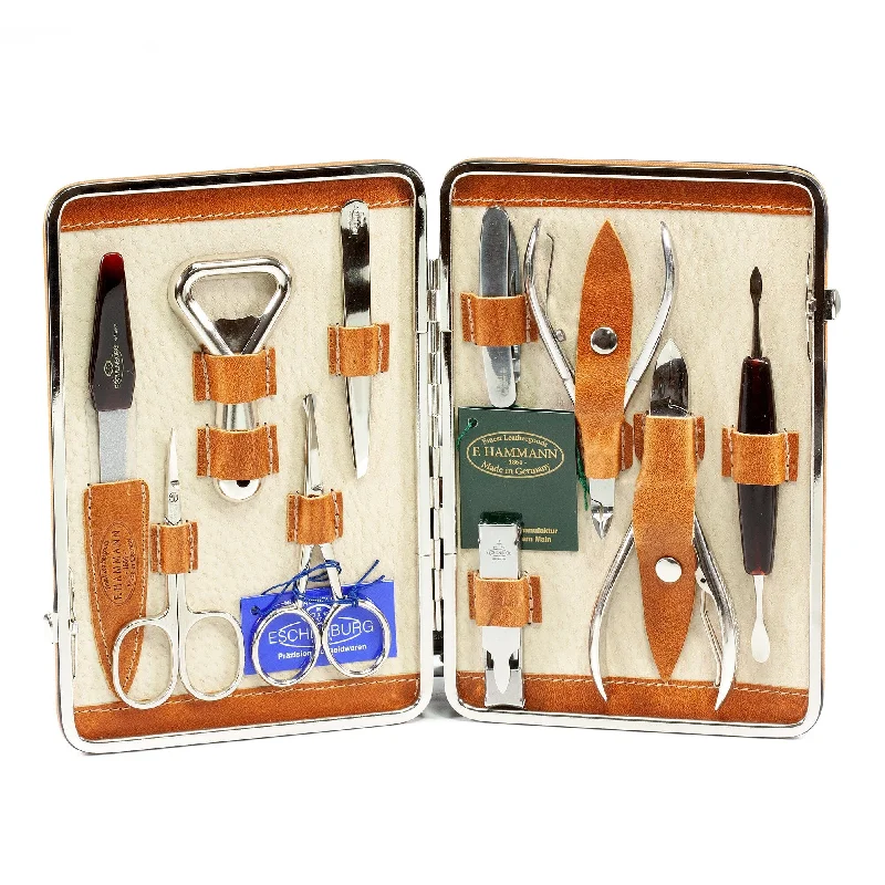 nail repair for competitors-F. Hammann 10-Piece Manicure Set with Leather Case