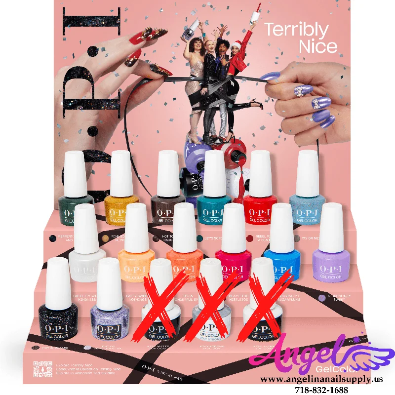 nail polish strong nail-OPI Gel Color - Terribly Nice Collection 14 Colors Only| Holiday 2023