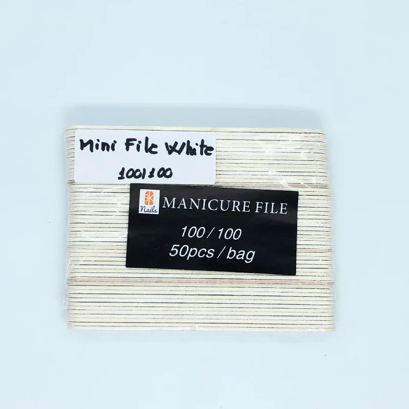 nail polish slick wax-Nail File - Mini File White 100/100