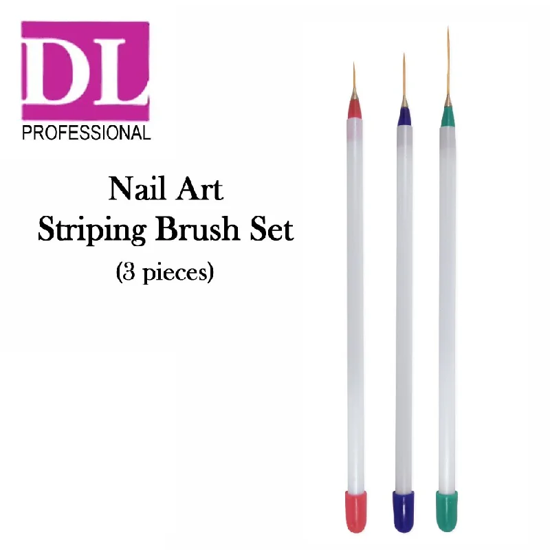 DL Professional 3 Piece Nail Art Striping Brush Set (DL-C294)