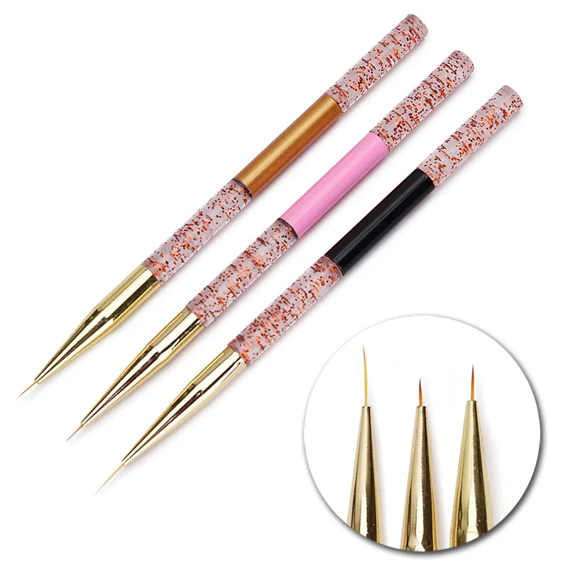 3Pcs Nail Art Liner Drawing Pen Brushes Set Stripe Line French Design 0403