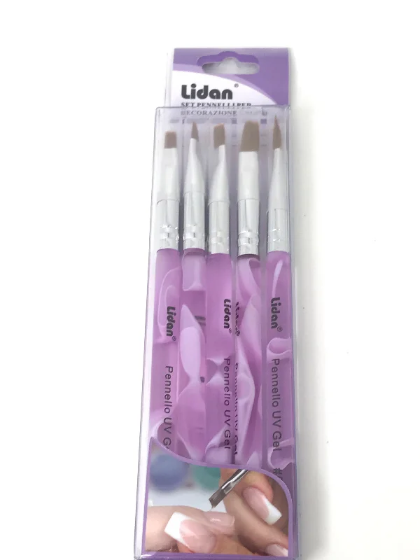 Gel Brushes ( Set of 5 ) [ #1, #2, #3, #4, #5 ] .