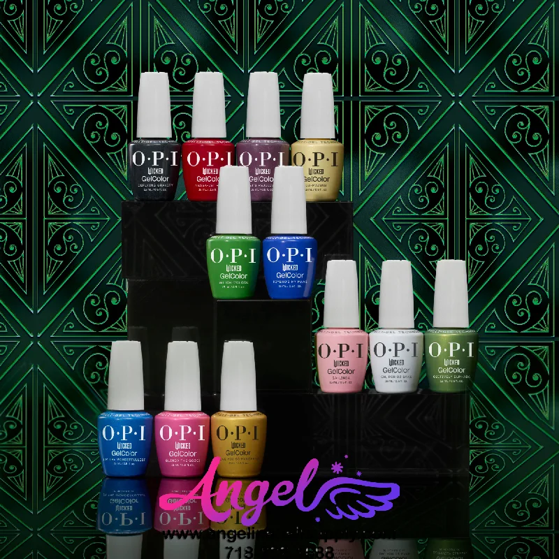 nail polish mixed mix-OPI Gel Color - Wicked Collection 12 Colors & 1 Base Gel 1 Top Gel| Holiday 2024