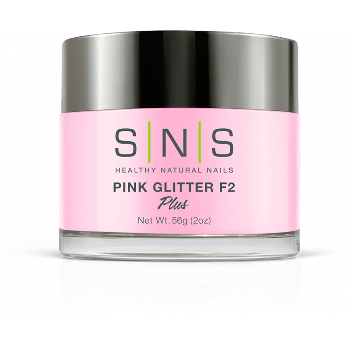 nail polish full jug-SNS Dip Powder Pink Glitter F2