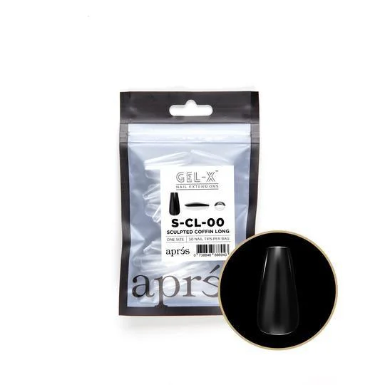 nail polish round bowl-Aprés Refill Bags Sculpted Coffin Long (50pcs/pack)