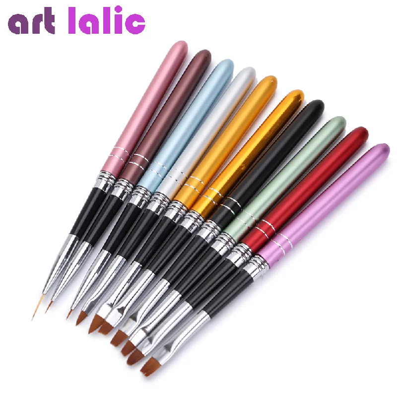 10Pcs Nail Art Brush Pen Set 10 Sizes 0329