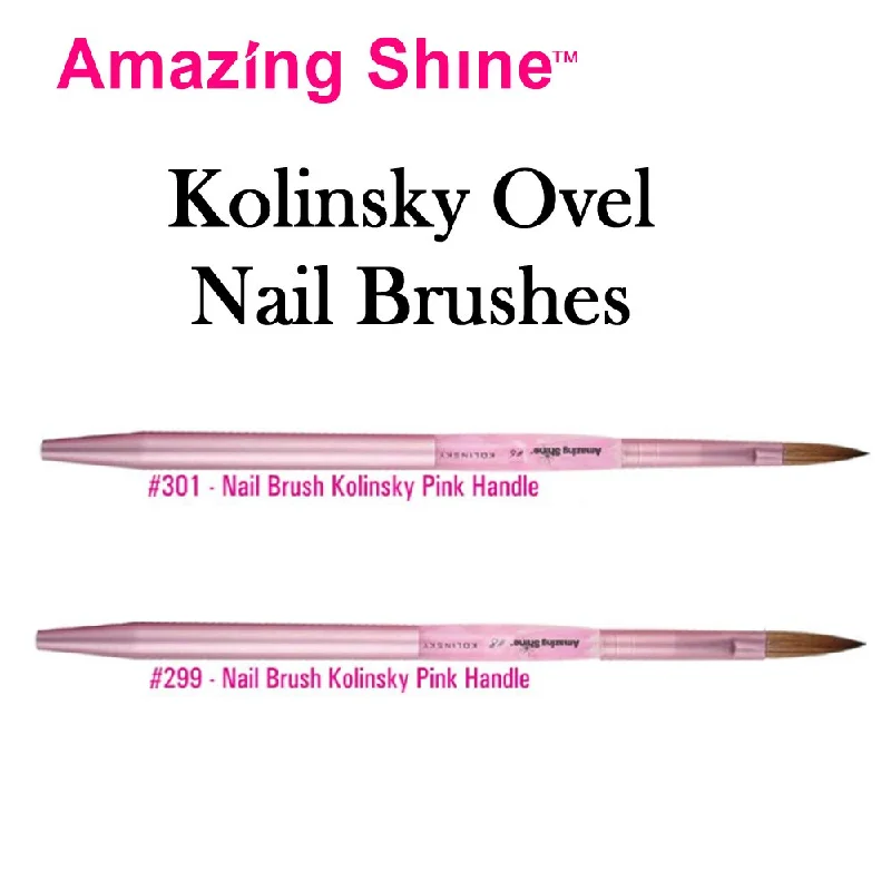 Amazing Shine Kolinsky Oval Nail Brushes (#6 and #8)