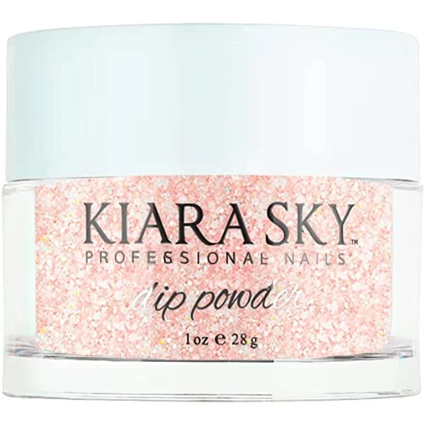 nail repair with paddleboard picnic lovers-Kiara Sky Dip Powder - D496 PINKING OF SPARKLE 1OZ