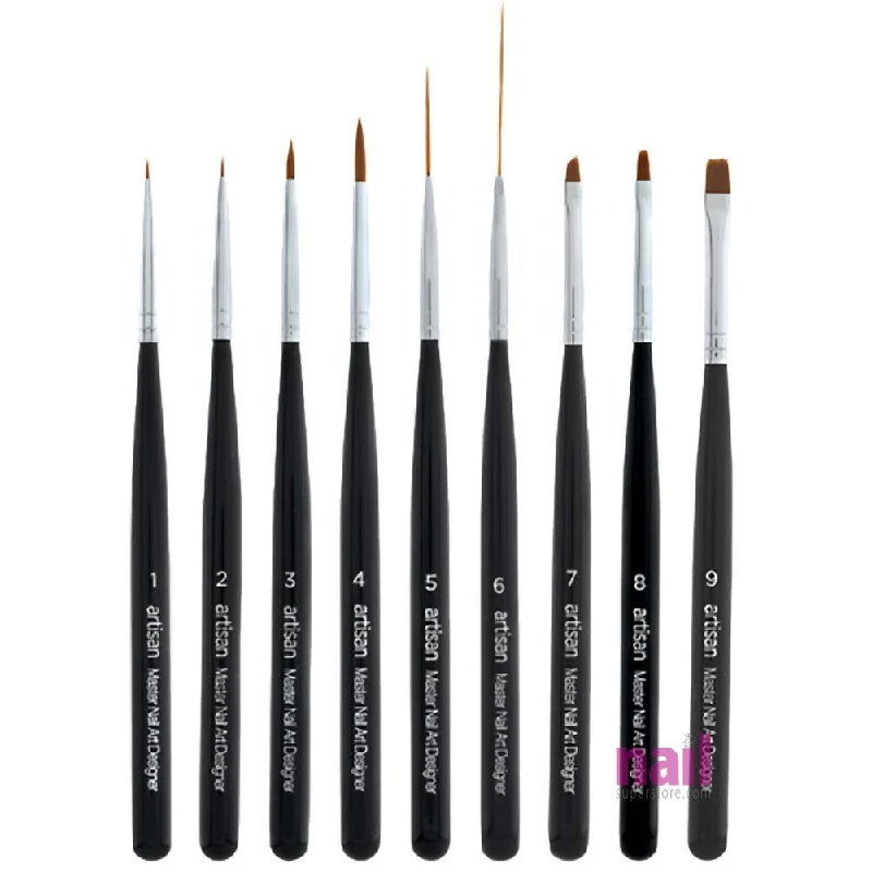 Artisan Nail Art Brushes 9-Pcs Set | GrandMaster Kolinsky Series - Set