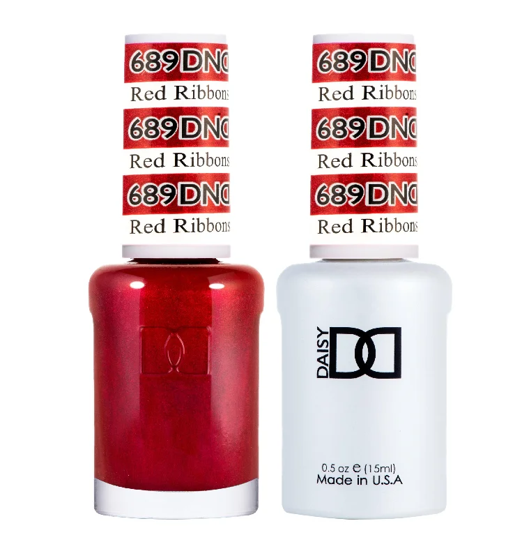 nail polish metal bucket-Dnd Gel 689 Red Ribbons