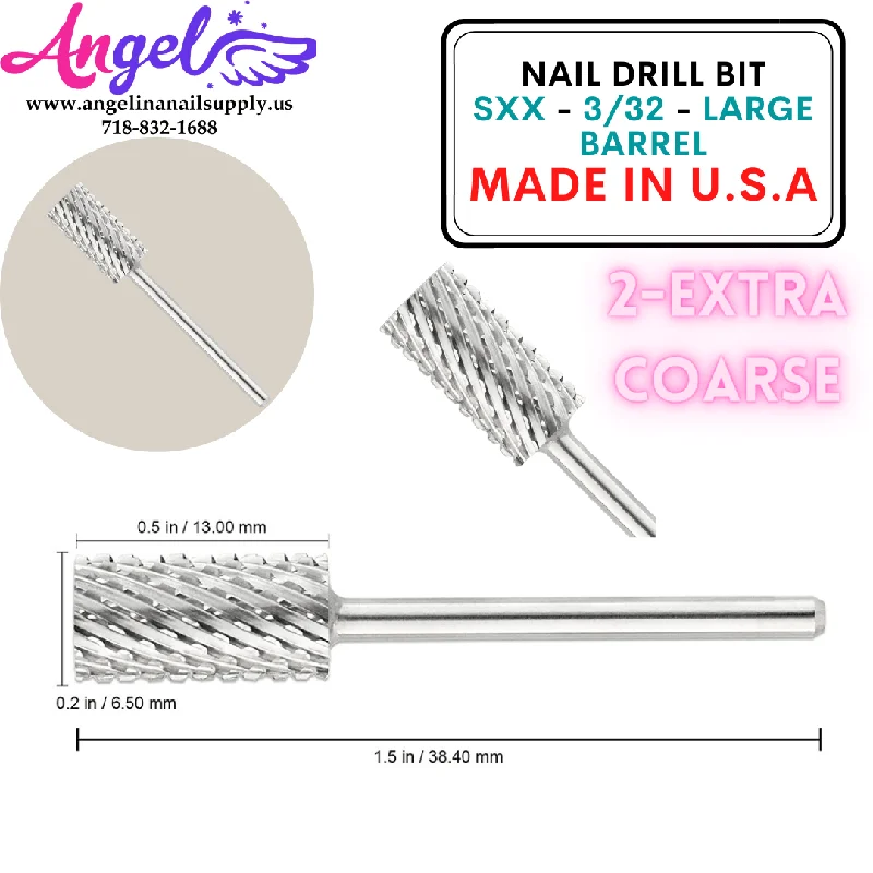 nail polish fine dust-Nail Drill Bit - SXX - 3/32 - Large Barrel