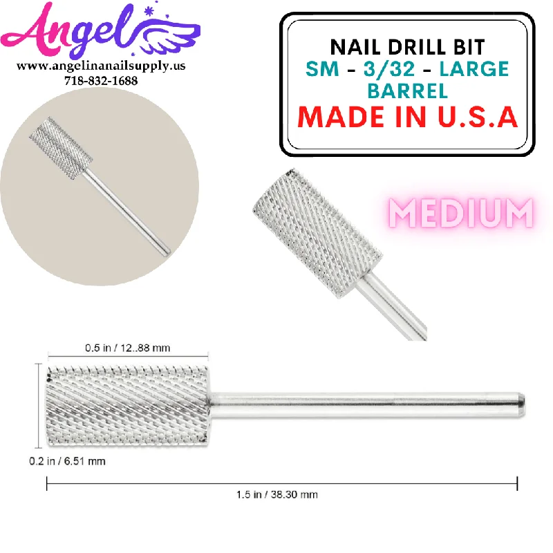 nail polish angled girder-Nail Drill Bit - SM - 3/32 - Large Barrel