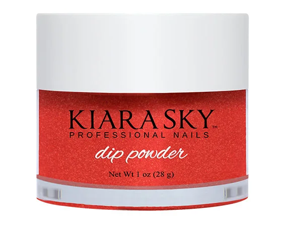 nail repair with surfing snack fans-Kiara Sky Dip Powder - D424 I'M NOT RED-Y-YET 1OZ